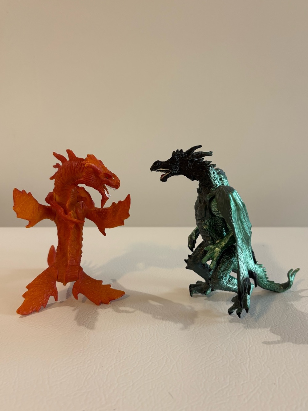 Dragon Fantasy Figure Set of 2 Dragons Winged Toy Horned Figurine
